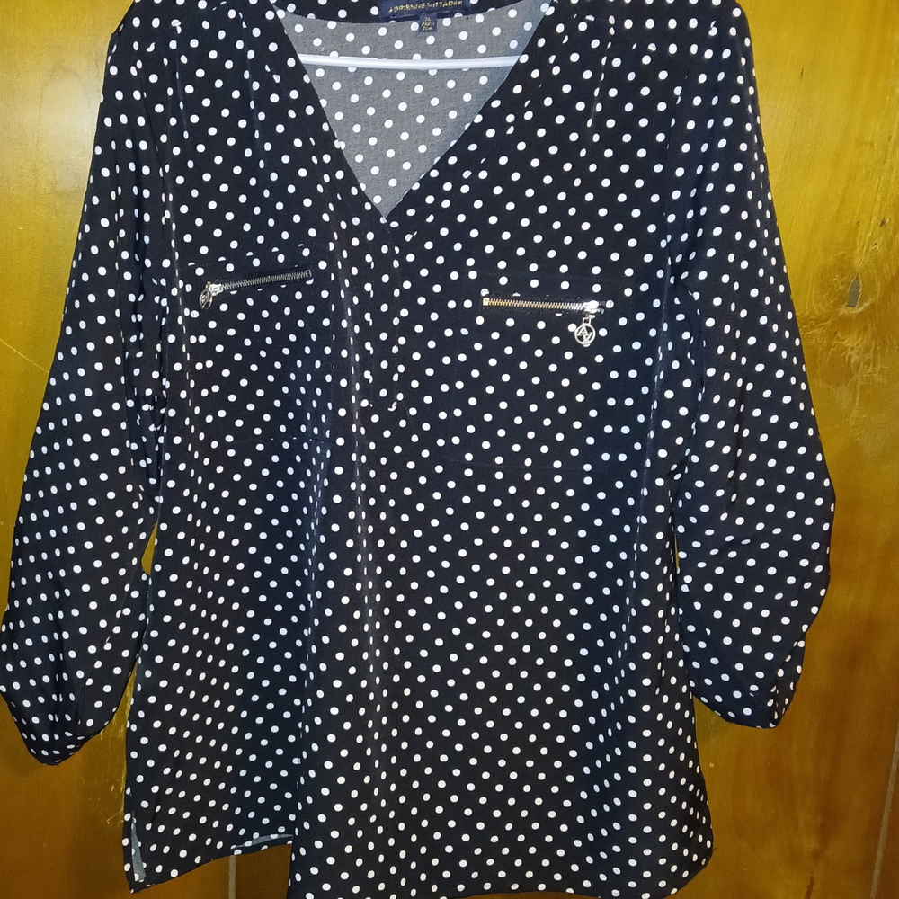 Black and White Polka Dot Blouse